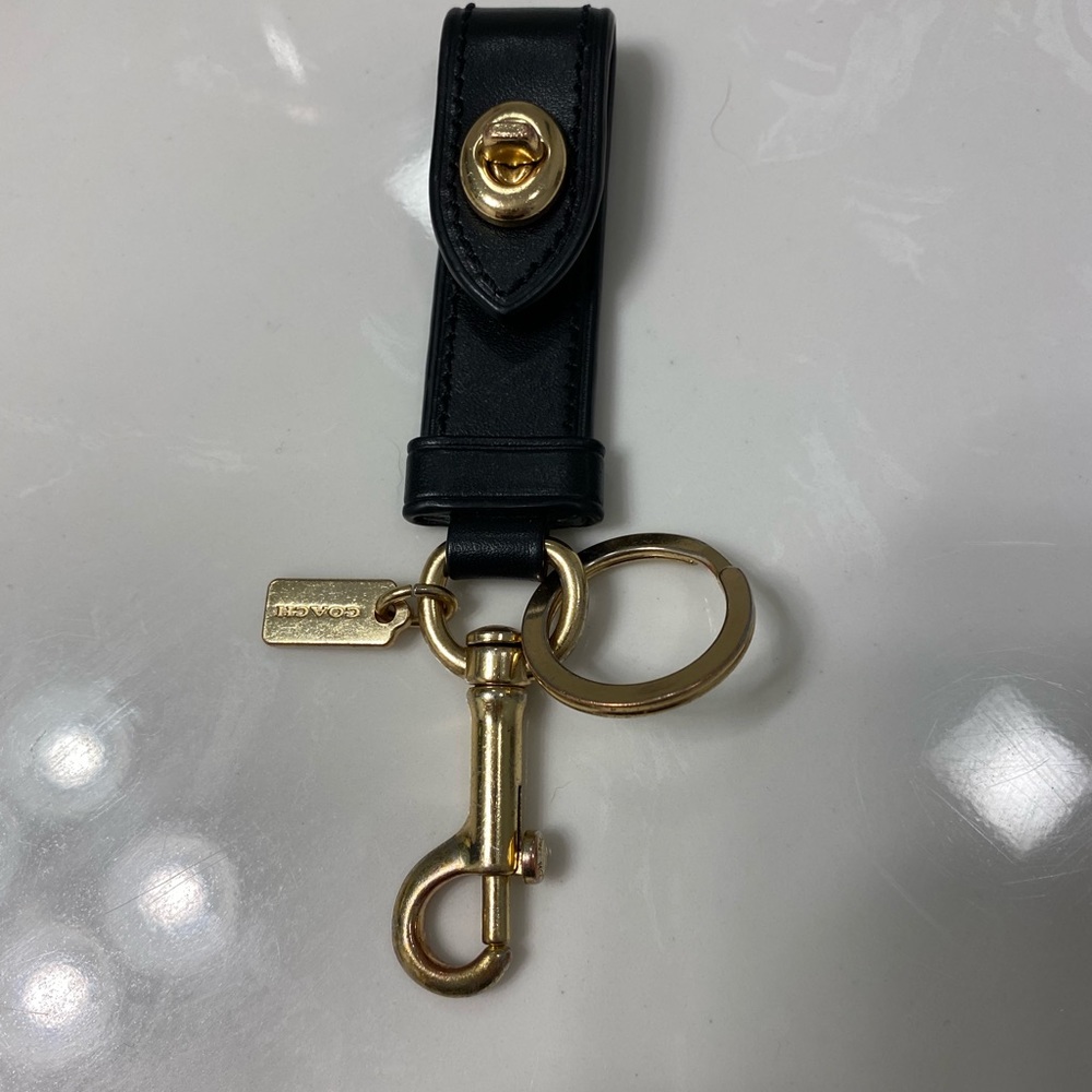 Coach key chain with gold hardware